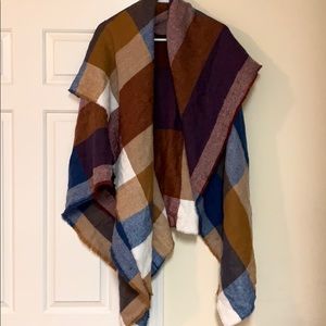 Checkered blanket scarf